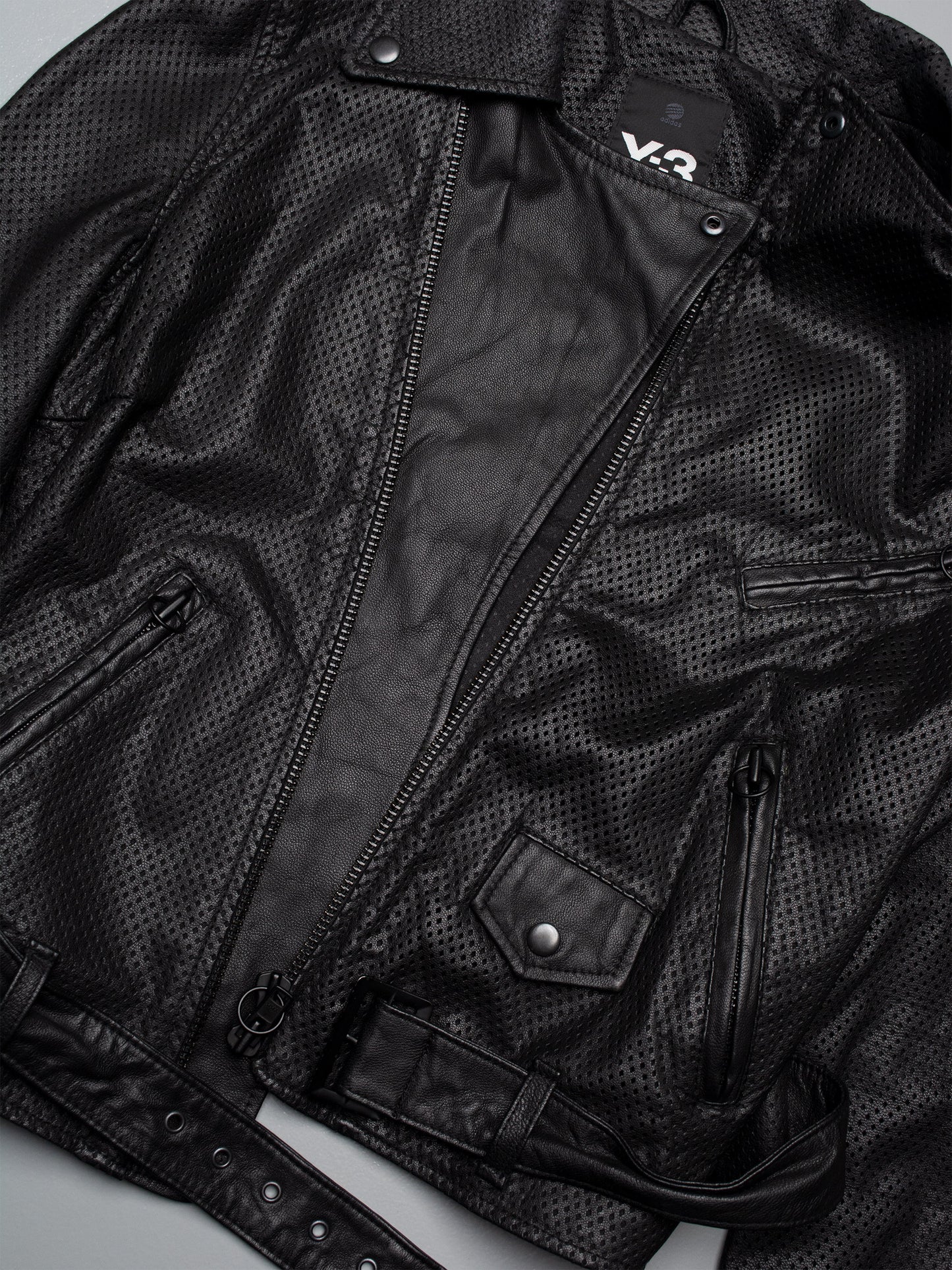Y-3 - A/W 2013 - women's perforated leather biker jacket - size L
