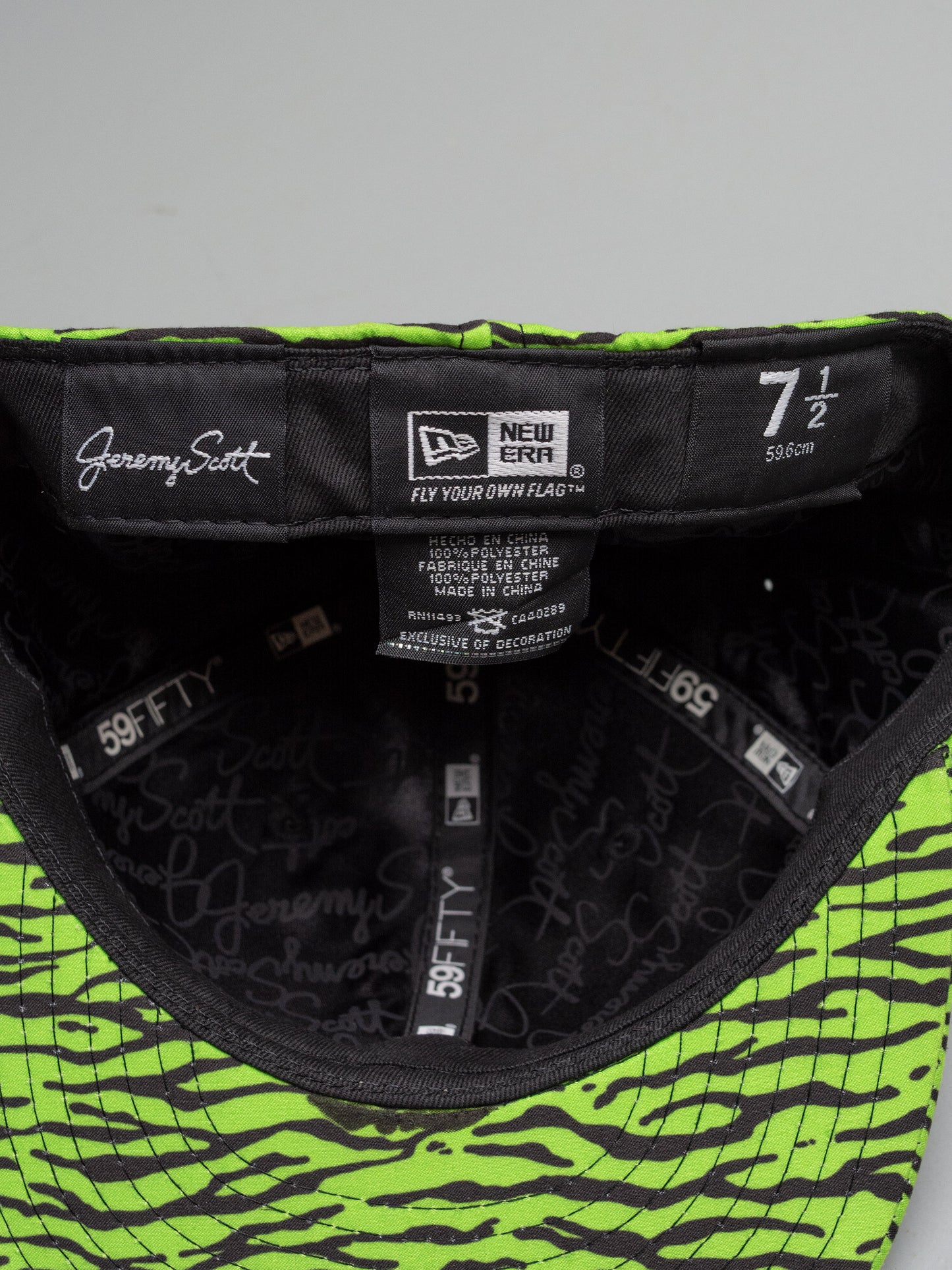 New Era X Jeremy Scott - A/W 2013 - Green Zebra 59Fifty fitted cap - size 7 1/2