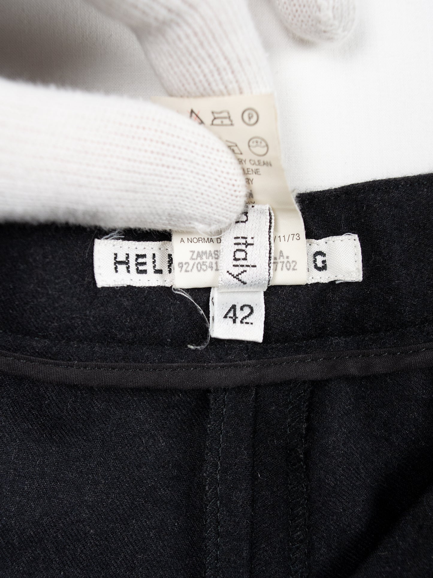 Helmut Lang - A/W 1992 - wool tapered pants (black) - women's size 42