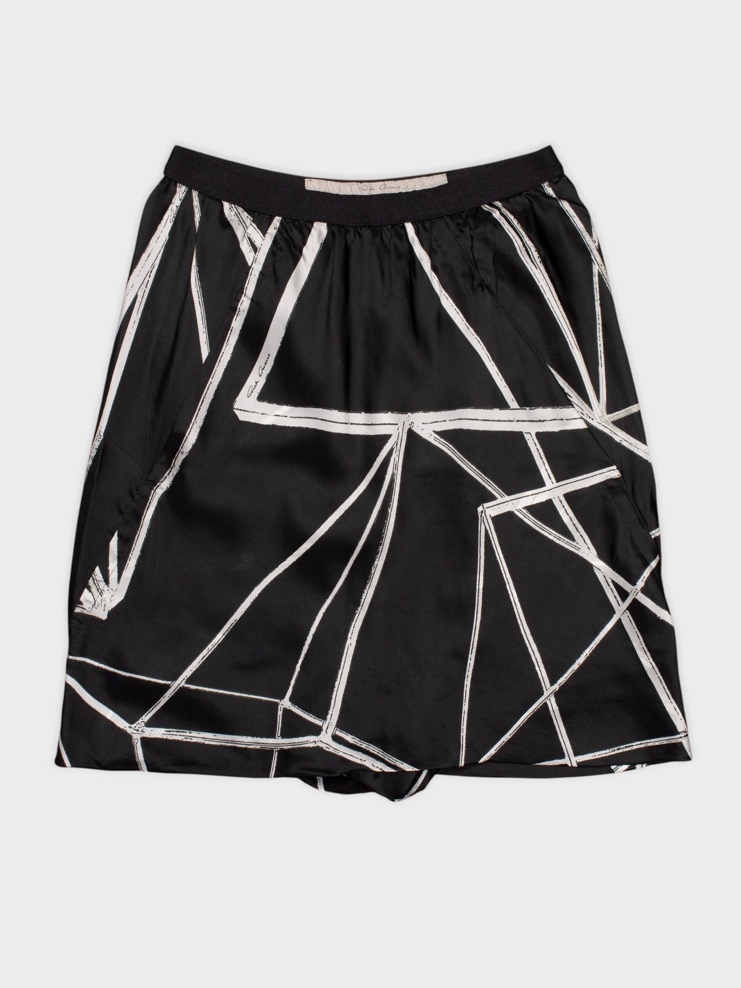 Rick Owens - S/S 2022- women's cupro geometric print shorts - size 38