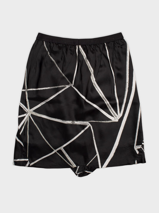 Rick Owens - S/S 2022- women's cupro geometric print shorts - size 38