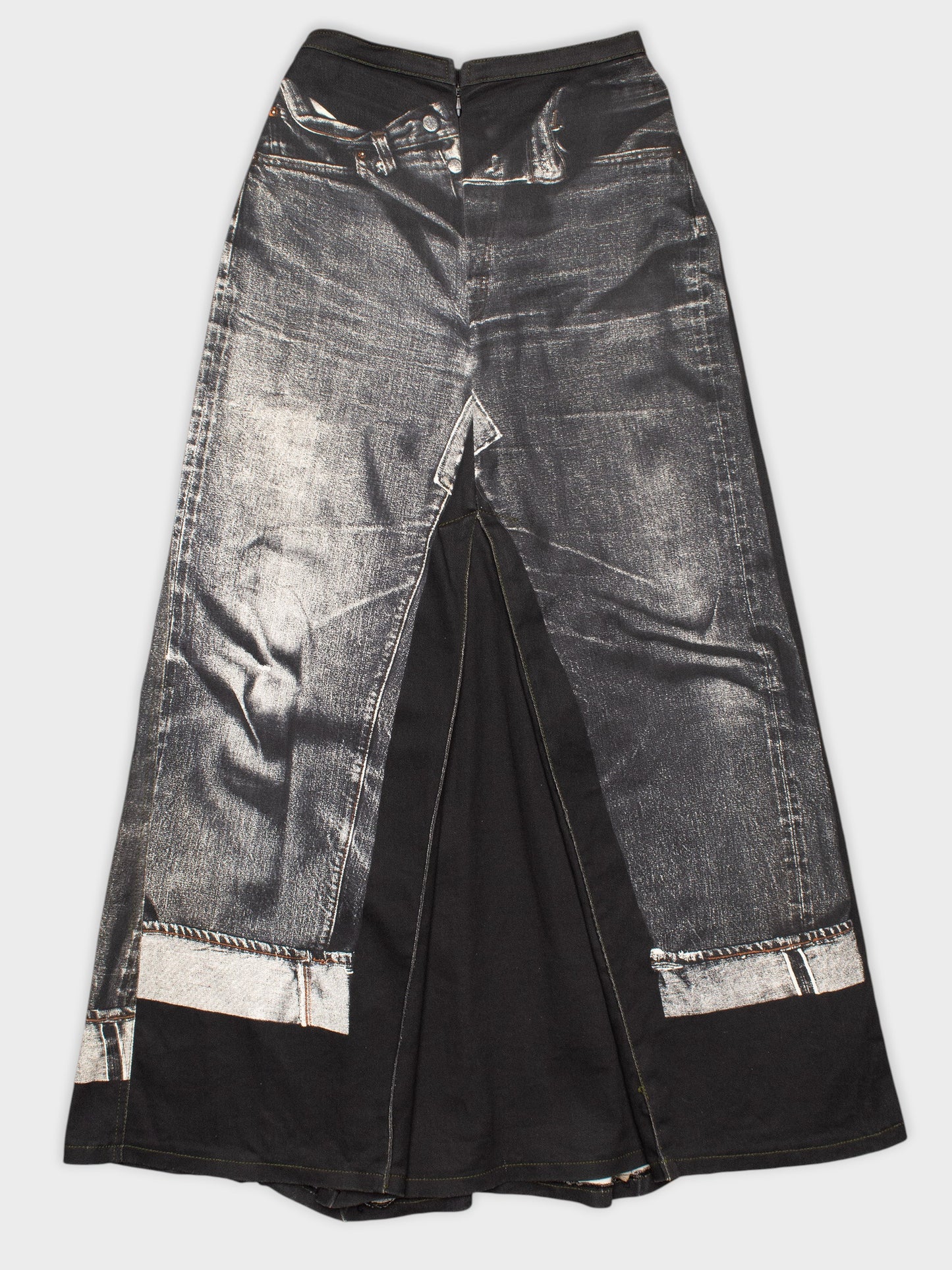 Gaultier Jean's - 1990's - trompe l'oeil maxi skirt - size 34