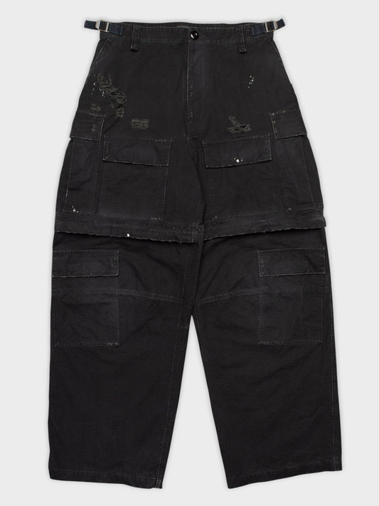 Balenciaga - 2024 - distressed ripstop convertible cargo pants - size S