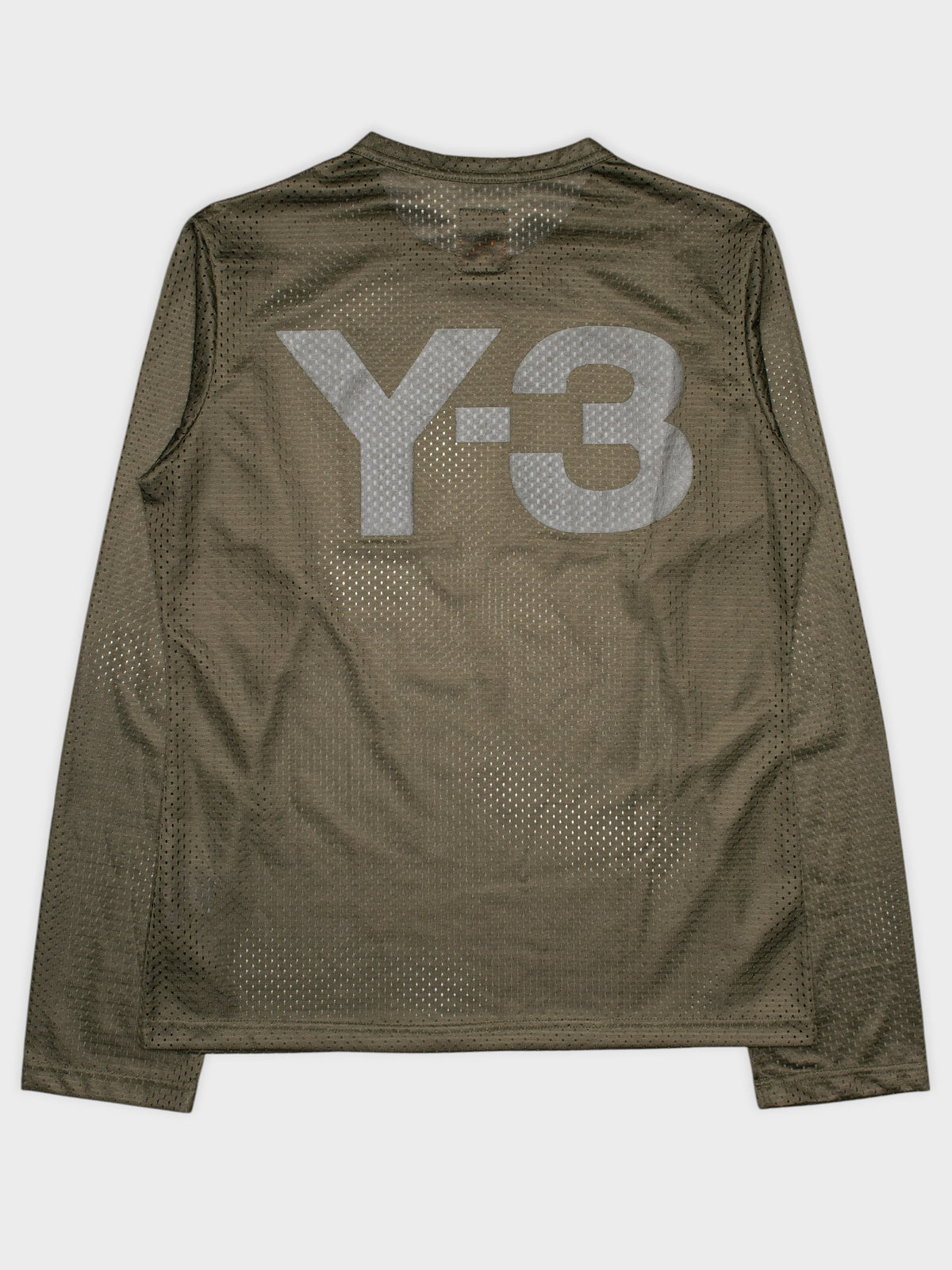 Y-3 S/S 2003 back logo jersey long-sleeve (green) - women's size M
