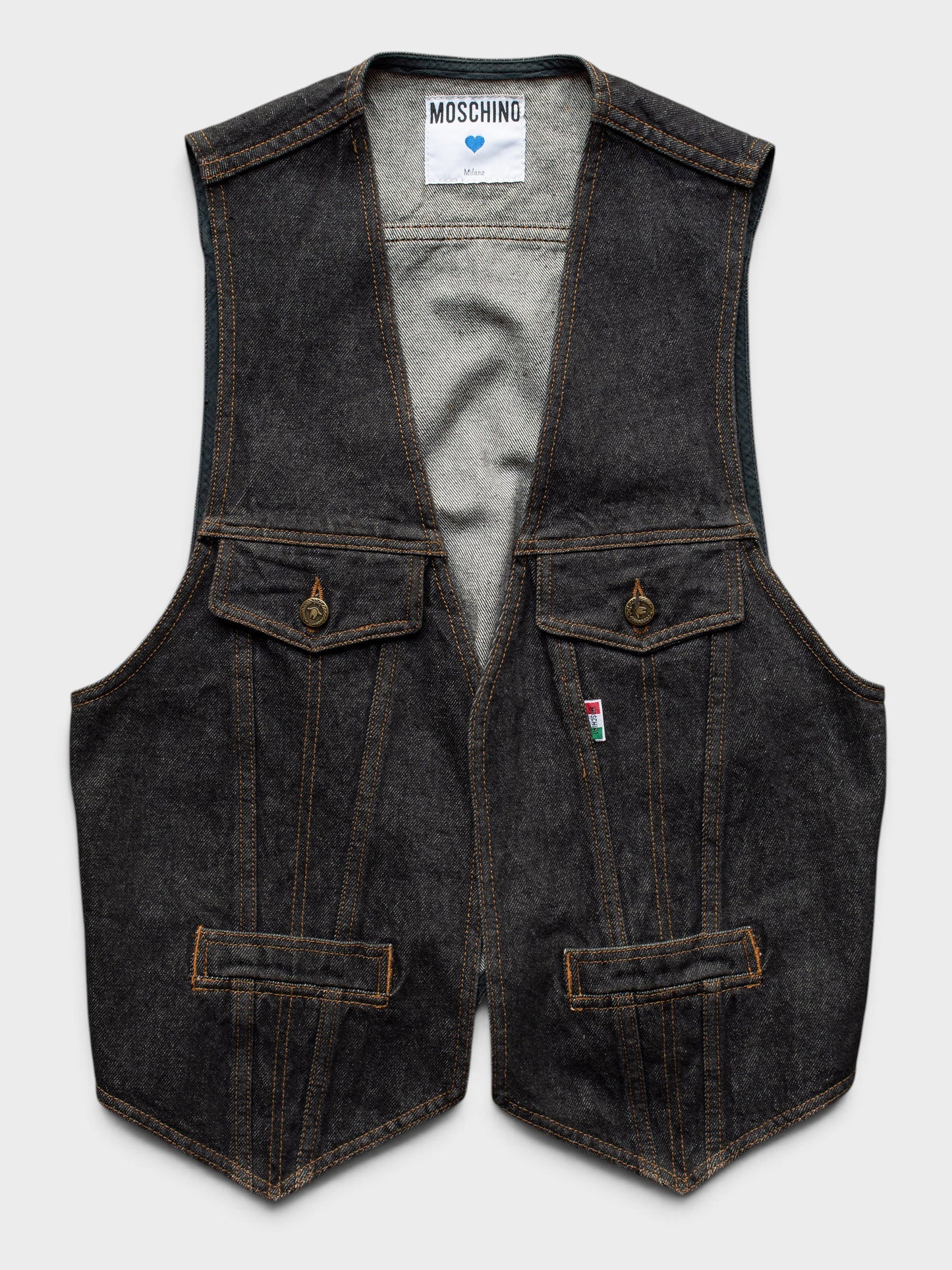 Moschino - 1980's - denim vest - men's size 48