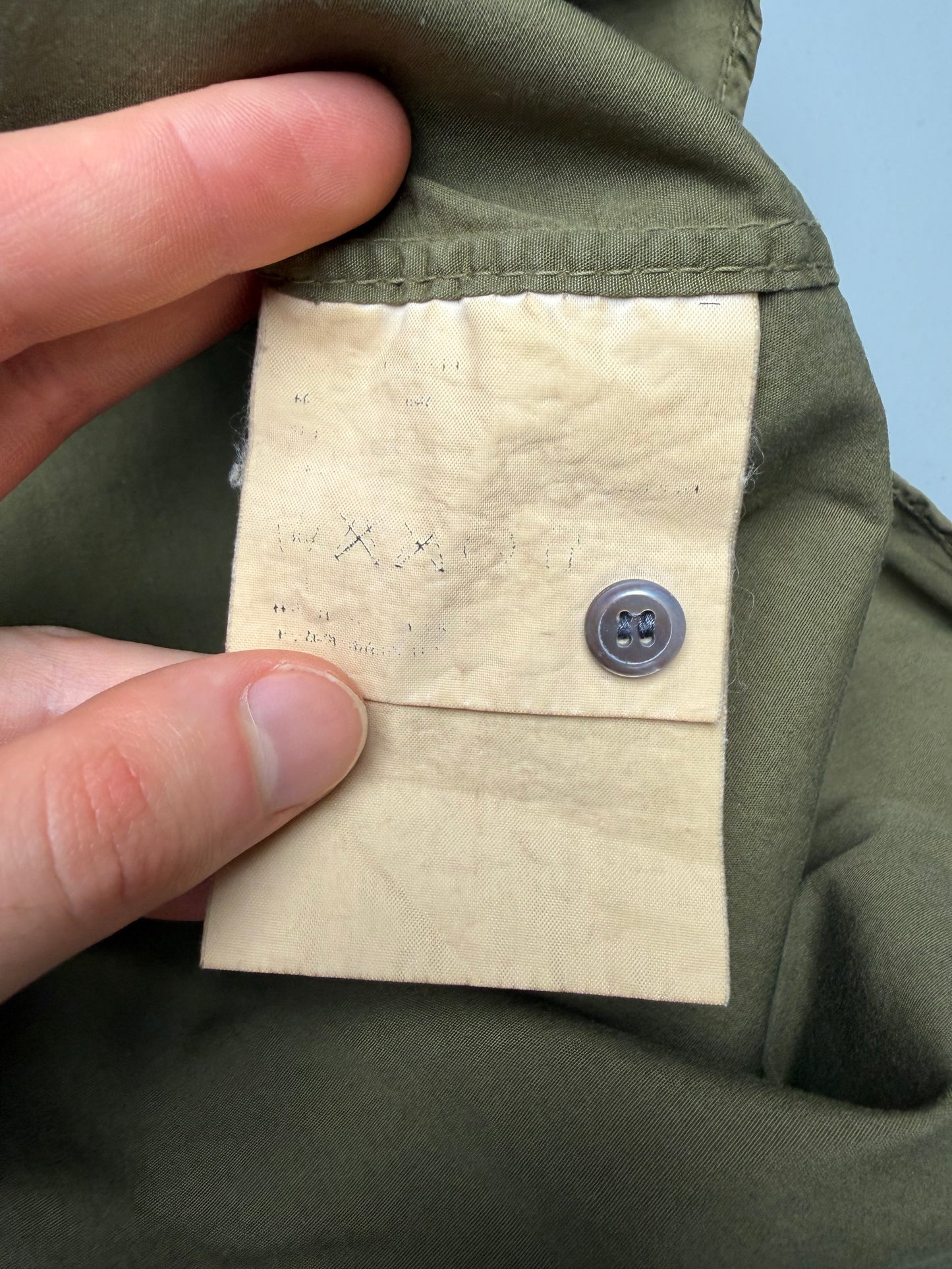Comme des Garçons Homme khaki short sleeve shirt - size S