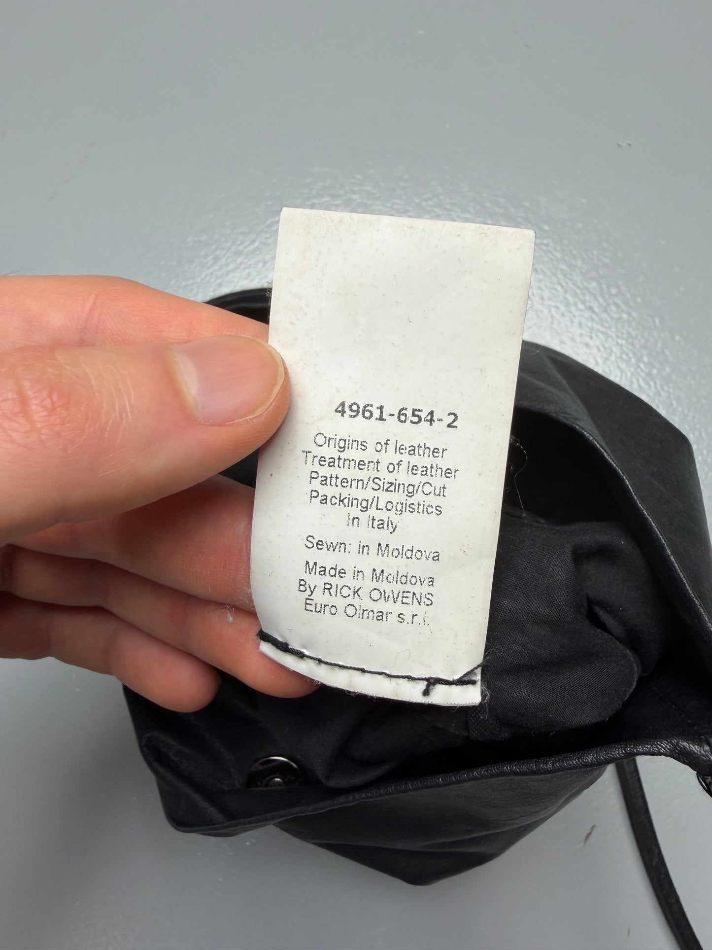 Rick Owens S/S 2015 leather mini crossbody bag