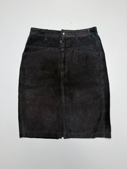 1980's Marithé & François Girbaud "Compagnie des Montagnes et des Forêts” leather skirt - size 38