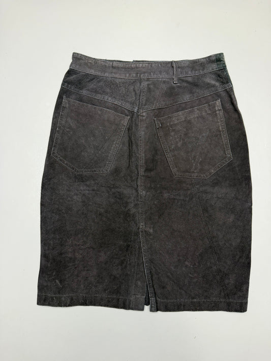 1980's Marithé & François Girbaud "Compagnie des Montagnes et des Forêts” leather skirt - size 38