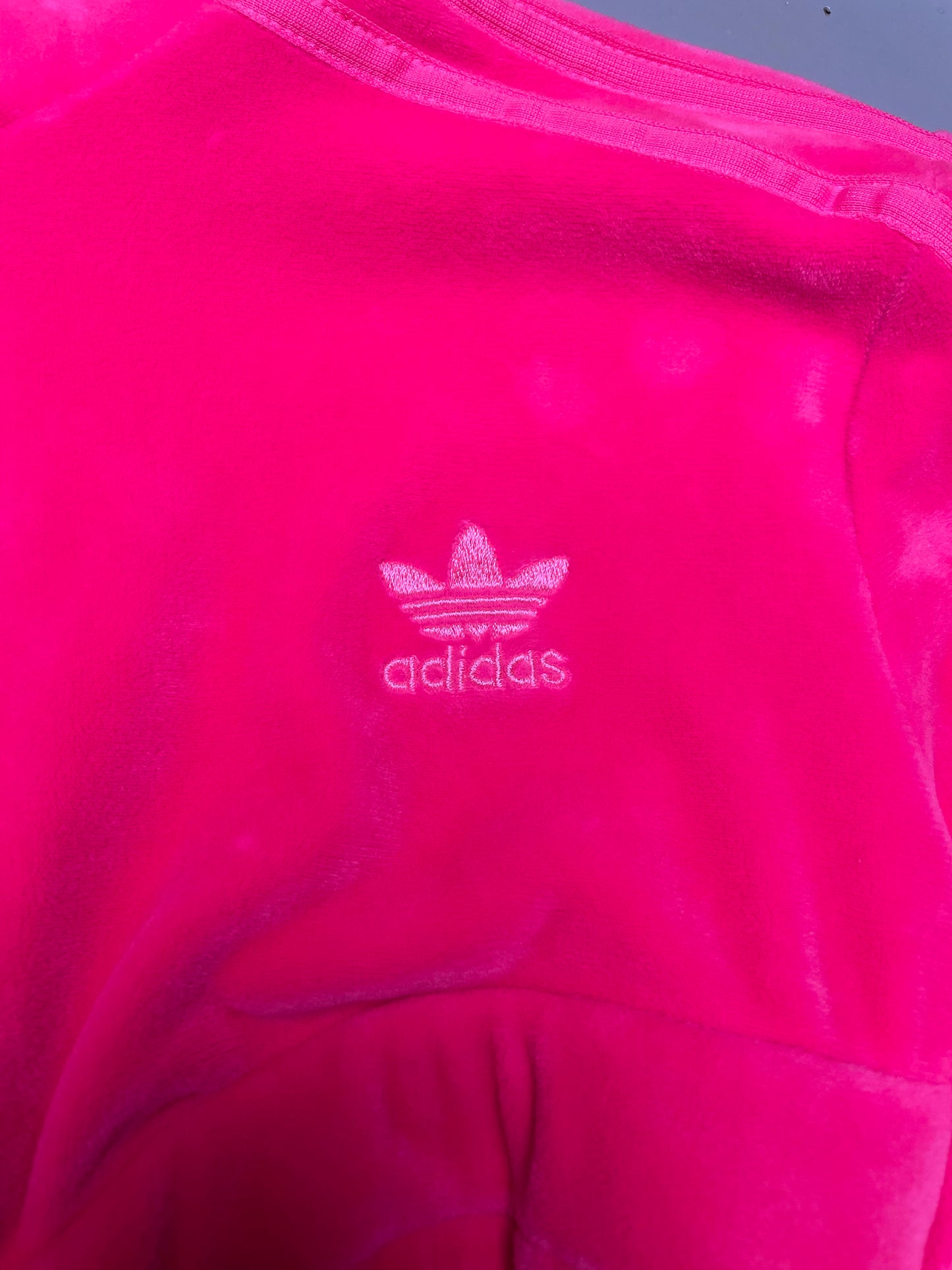 adidas Originals X Jeremy Scott 2021 JS Track Crop Top (pink) - size XS
