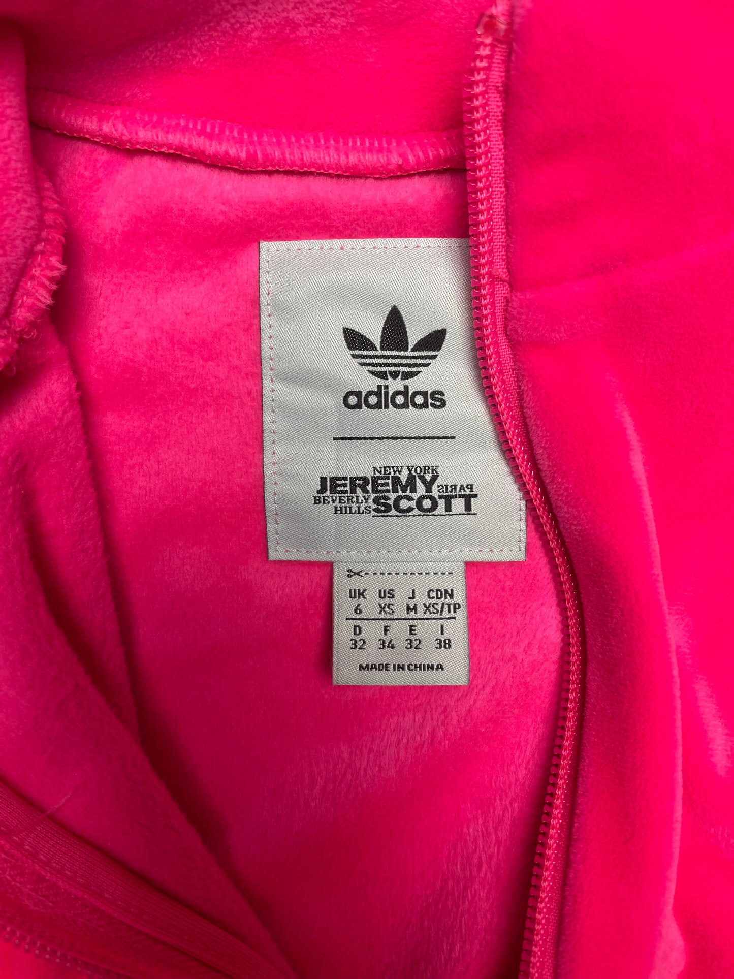 adidas Originals X Jeremy Scott 2021 JS Track Crop Top (pink) - size XS