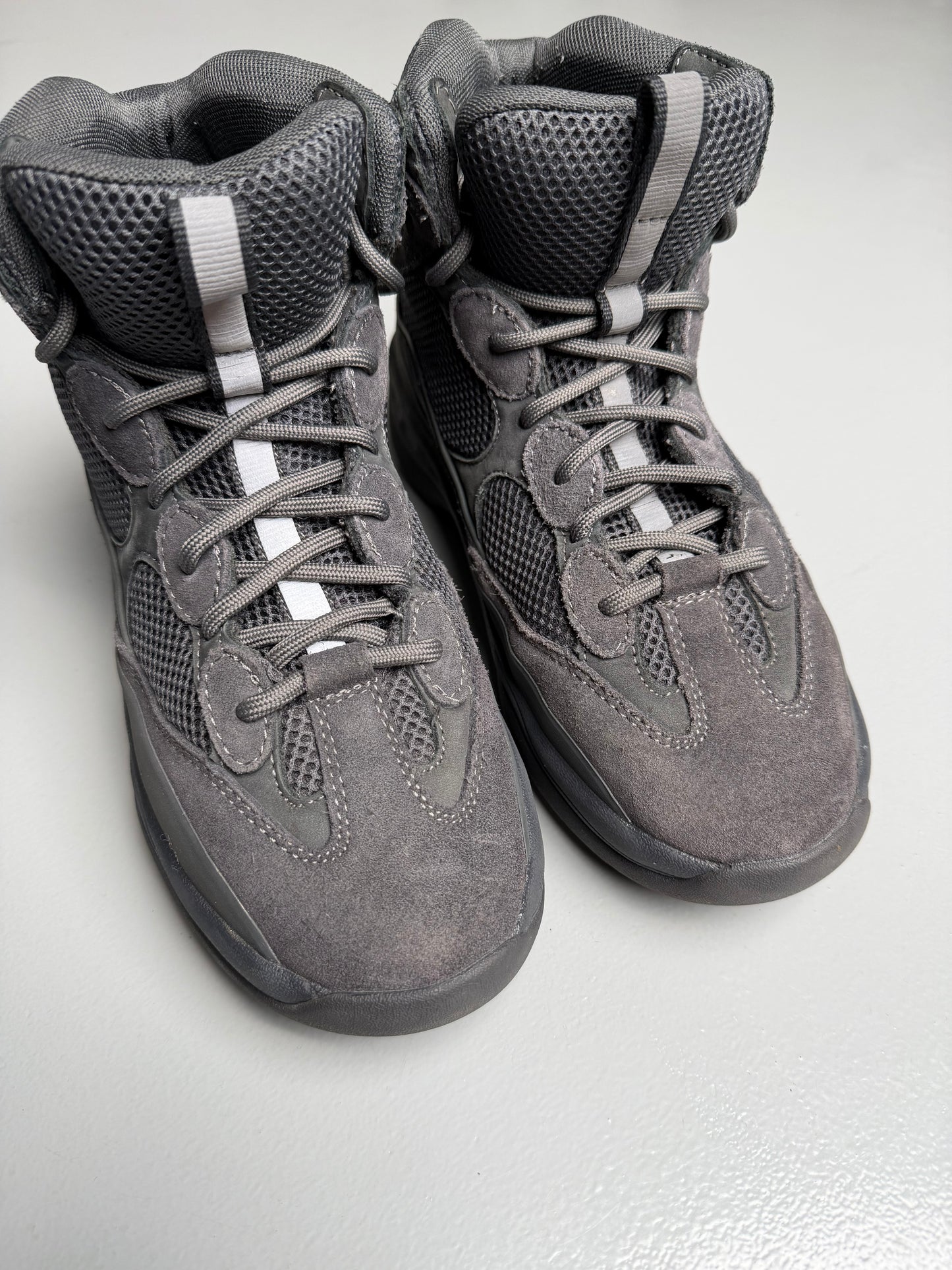 YEEZY Season 6 Graphite Thick Suede, Mesh and Nubuck Desert Boots - size 41
