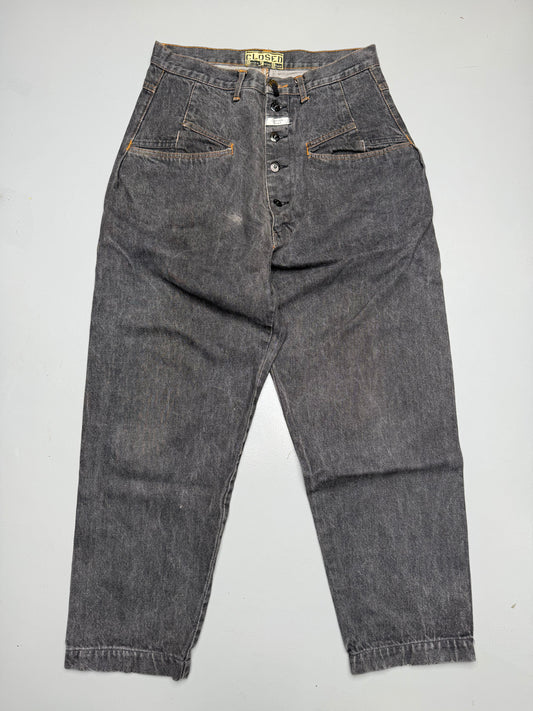 1980's Marithé & François Girbaud "CLOSED" tapered jeans - men's size 48