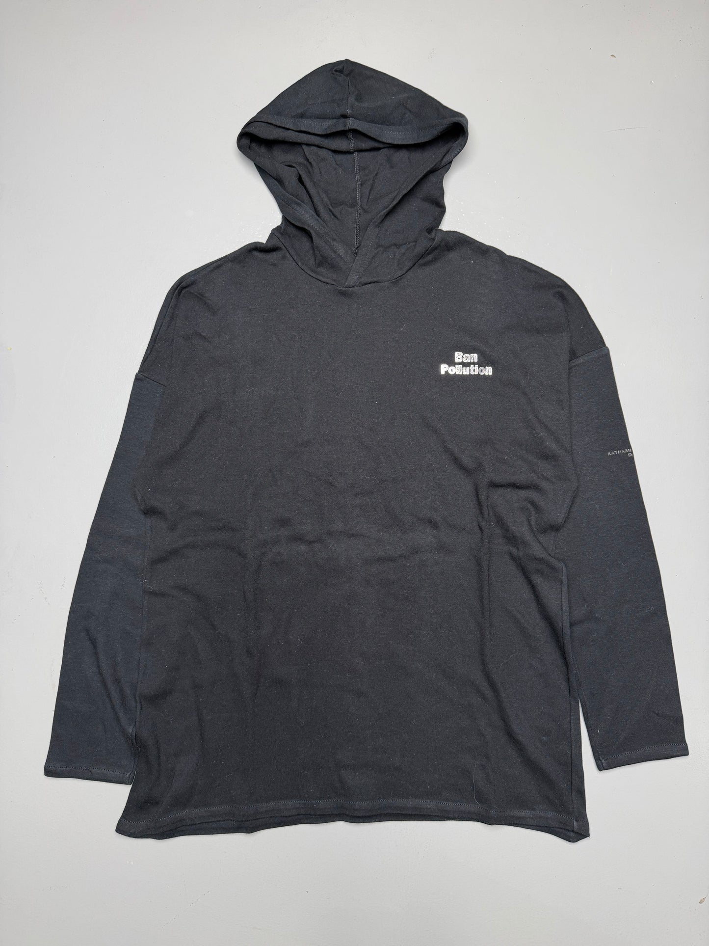 vintage Katharine Hamnett Denim "Ban Pollution" hooded long-sleeve - men's size M