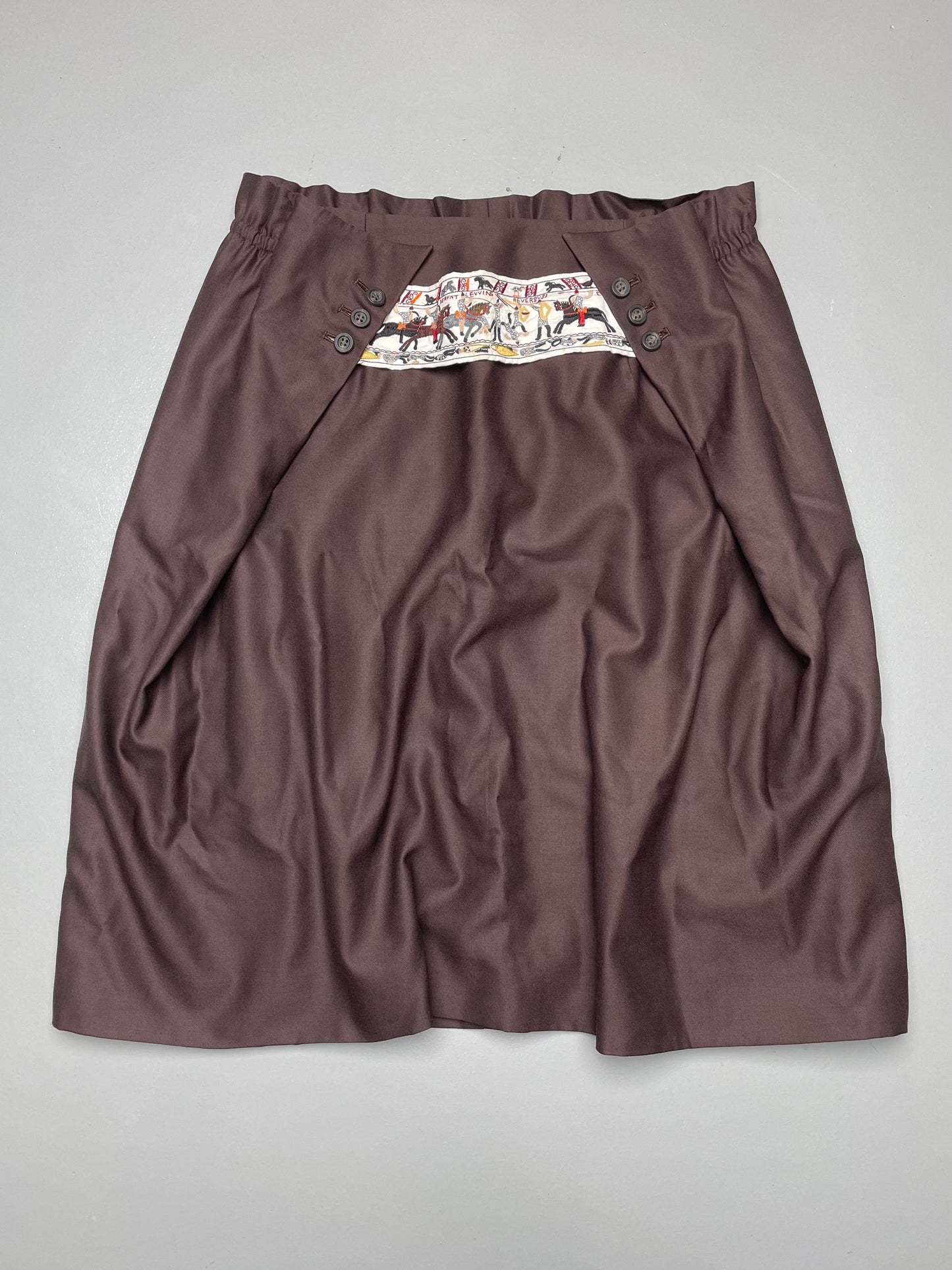 (sample) Bernhard Willhelm A/W 2001 wool skirt with embroidered detail - size 40