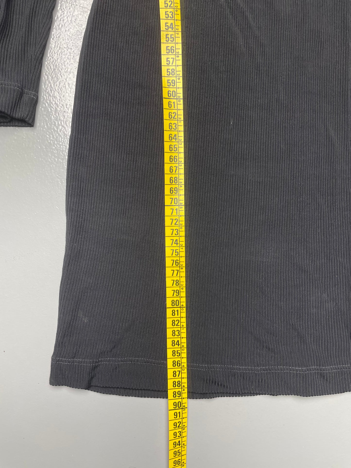 1993 Katharine Hamnett London sheer ribbed long-sleeve bodycon mini dress - size L