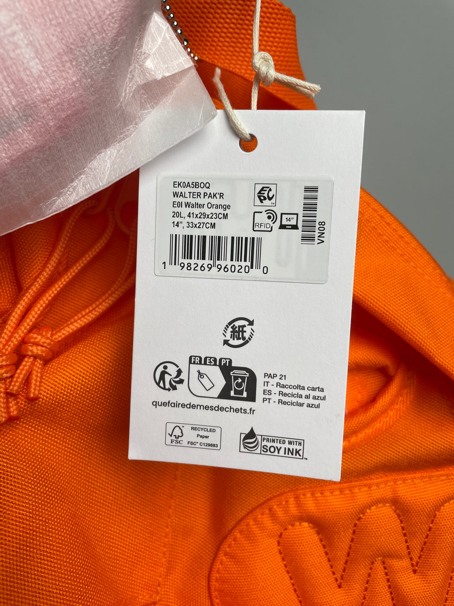 Eastpak X Walter Van Beirendonck S/S 2026 Walter Pak'r (Orange)