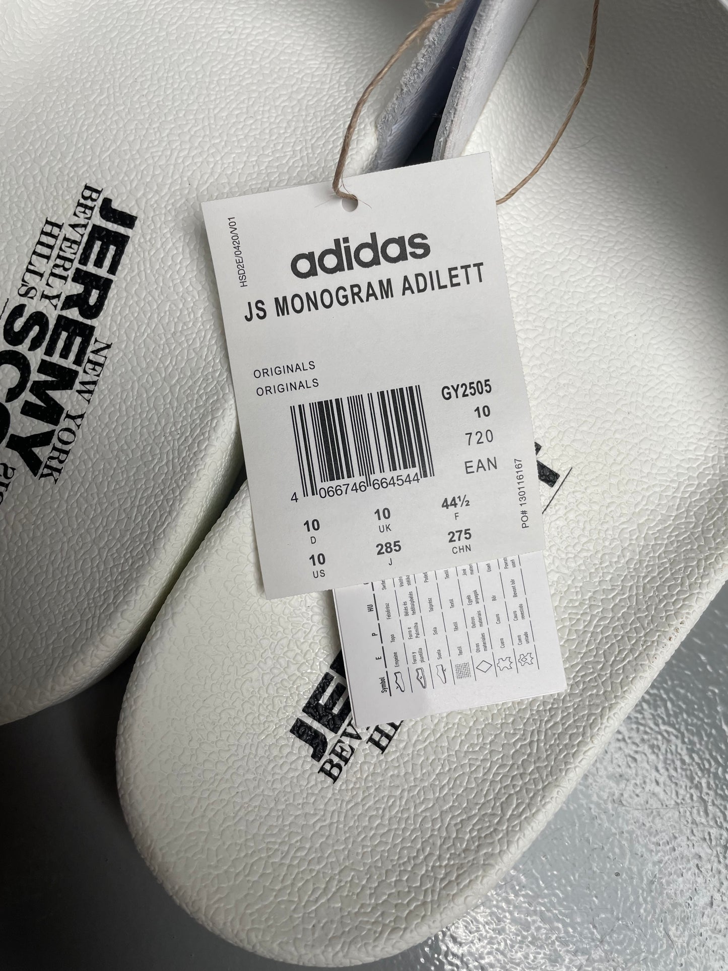 adidas Originals X Jeremy Scott 2022 Monogram Adilette Wings - size 44 1/2