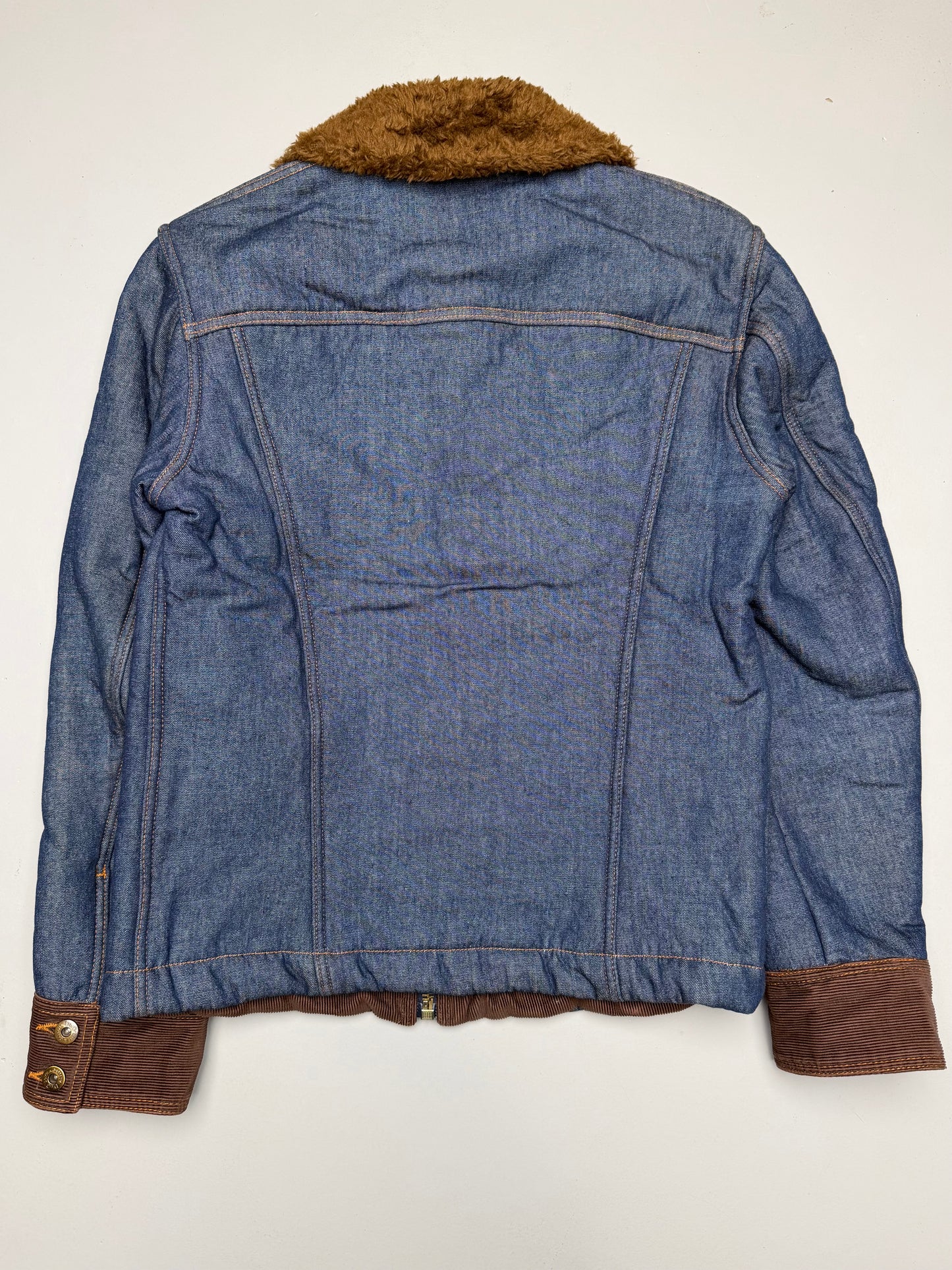 vintage D&G Dolce & Gabbana faux fur lined denim trucker jacket