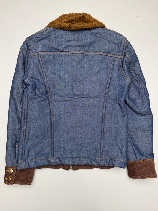 vintage D&G Dolce & Gabbana faux fur lined denim trucker jacket
