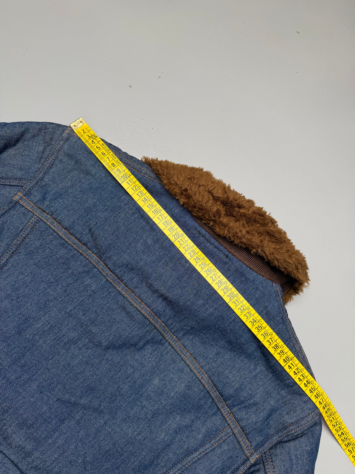 vintage D&G Dolce & Gabbana faux fur lined denim trucker jacket
