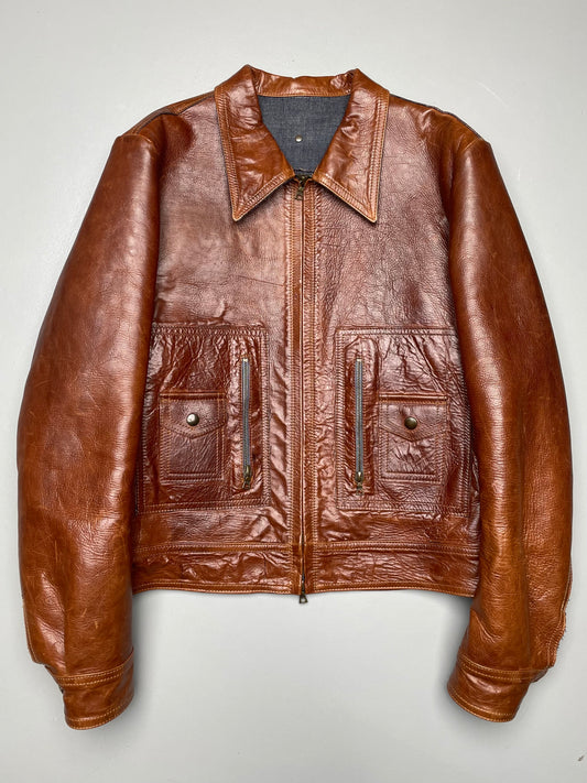 vintage Isaac Sellam Experience cowhide and denim leather jacket - size M