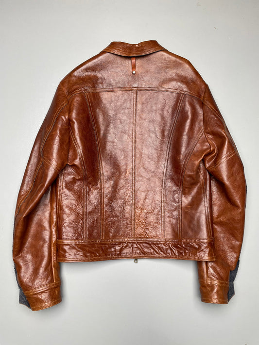 vintage Isaac Sellam Experience cowhide and denim leather jacket - size M