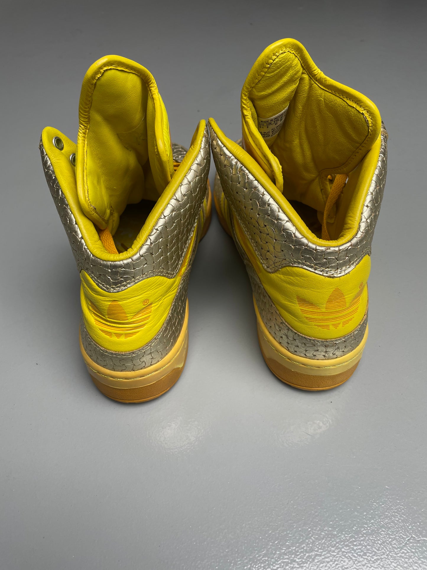 adidas Originals by Jeremy Scott S/S 2010 JS Logo (Metallic Gold/Lemon Peel/High Yellow) - size 42