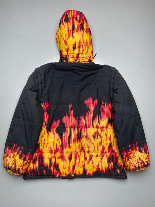 Bernhard Willhelm A/W 2004 flame puffer jacket with removable sleeves and hood - size 52