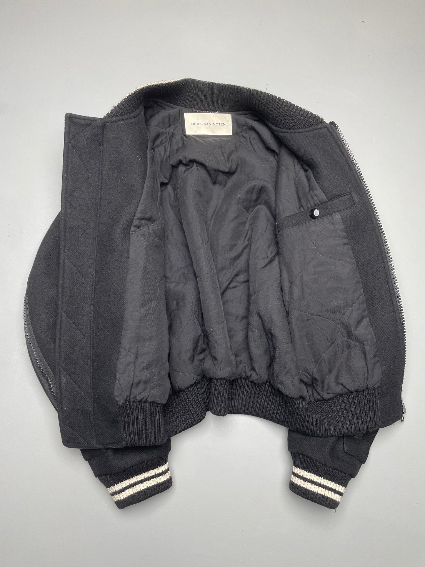 Dries Van Noten A/W 2023 backzip wool bomber - size S