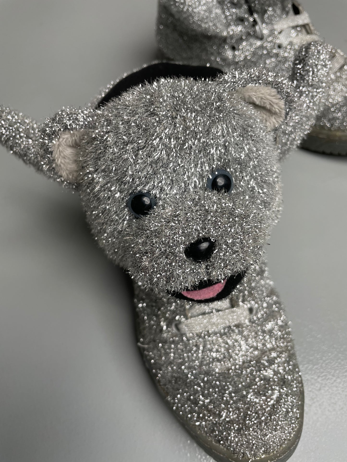 adidas Originals by Jeremy Scott A/W 2013 JS Bear "Tinsel Silver" - size 44 2/3