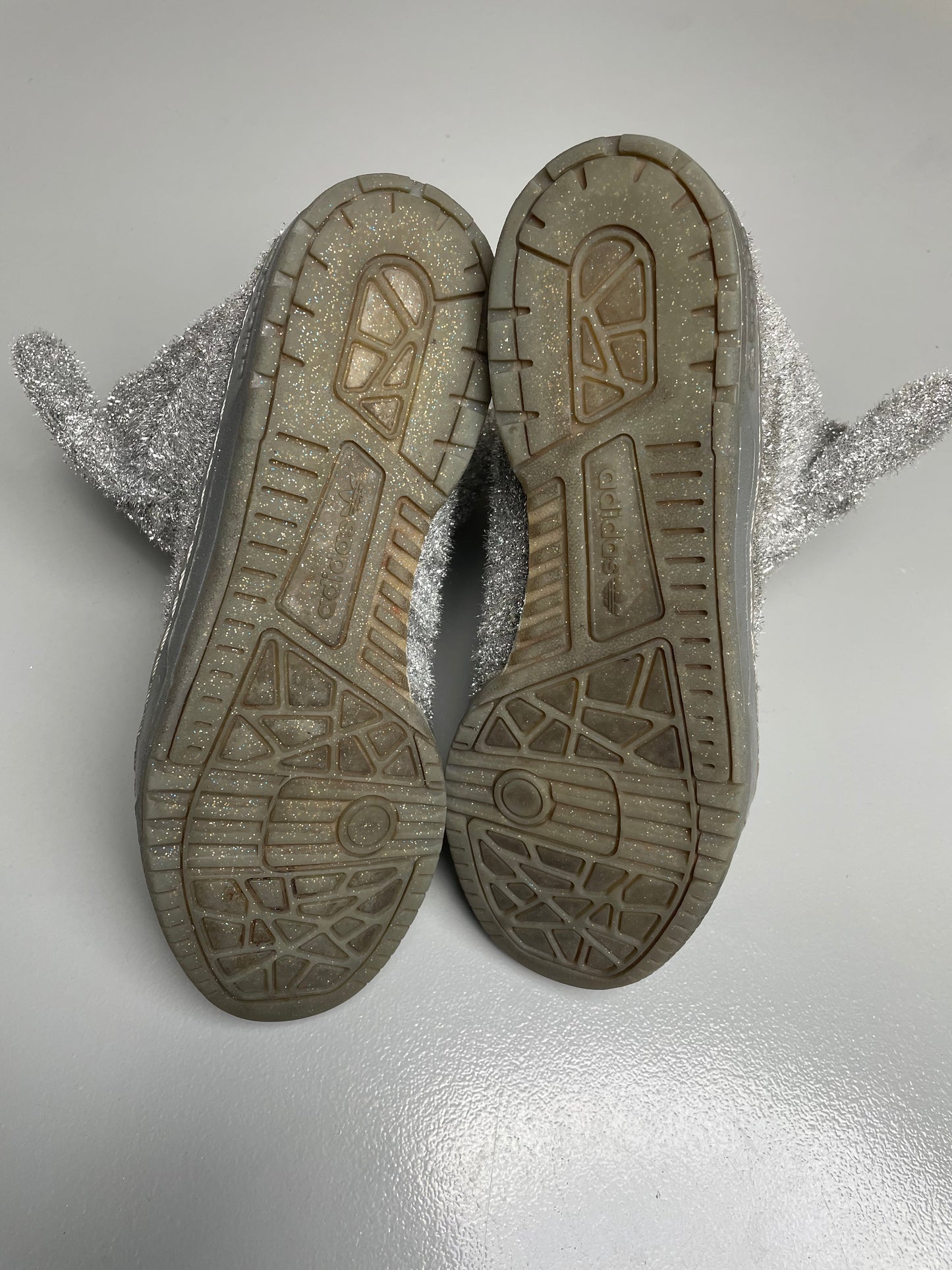 adidas Originals by Jeremy Scott A/W 2013 JS Bear "Tinsel Silver" - size 44 2/3