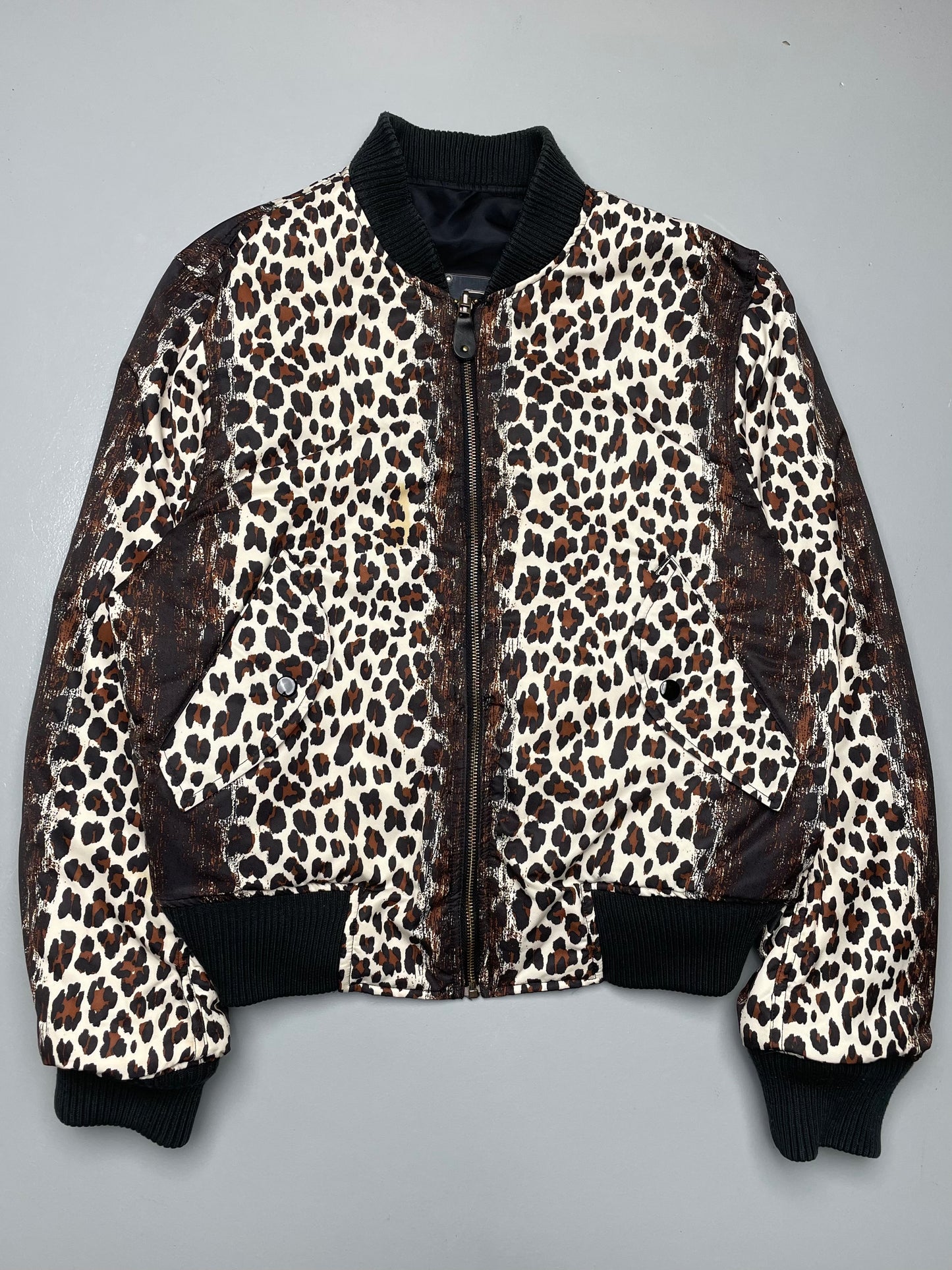 adidas Originals by Jeremy Scott A/W 2012 reversible leopard bomber - size M