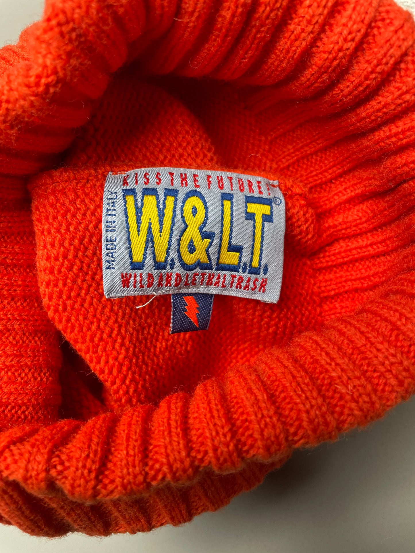 vintage Walter Van Beirendonck Wild & Lethal Trash wool beanie (orange)