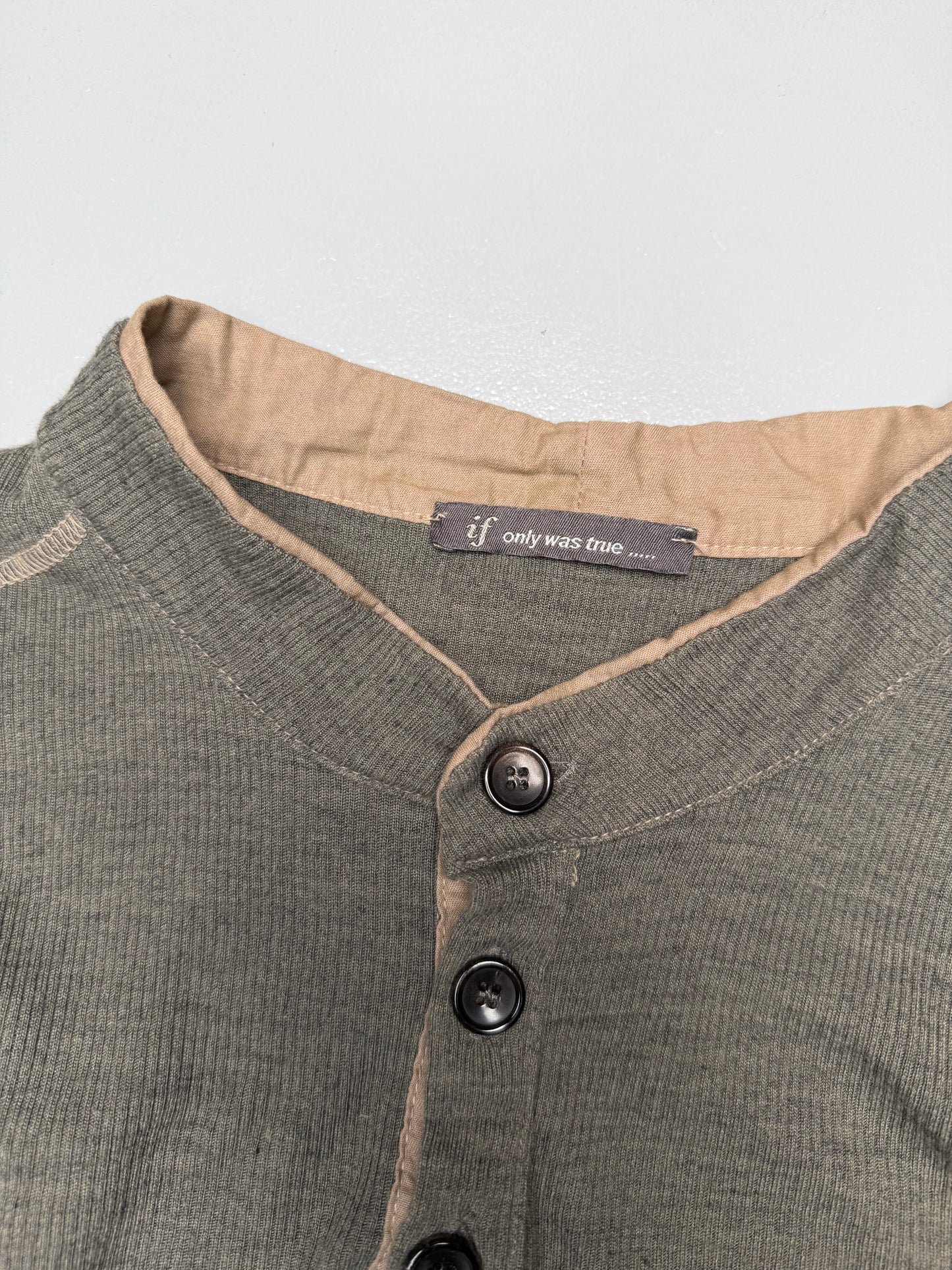 if only was true.... ribbed cotton and silk long-sleeve t-shirt - men's size 48