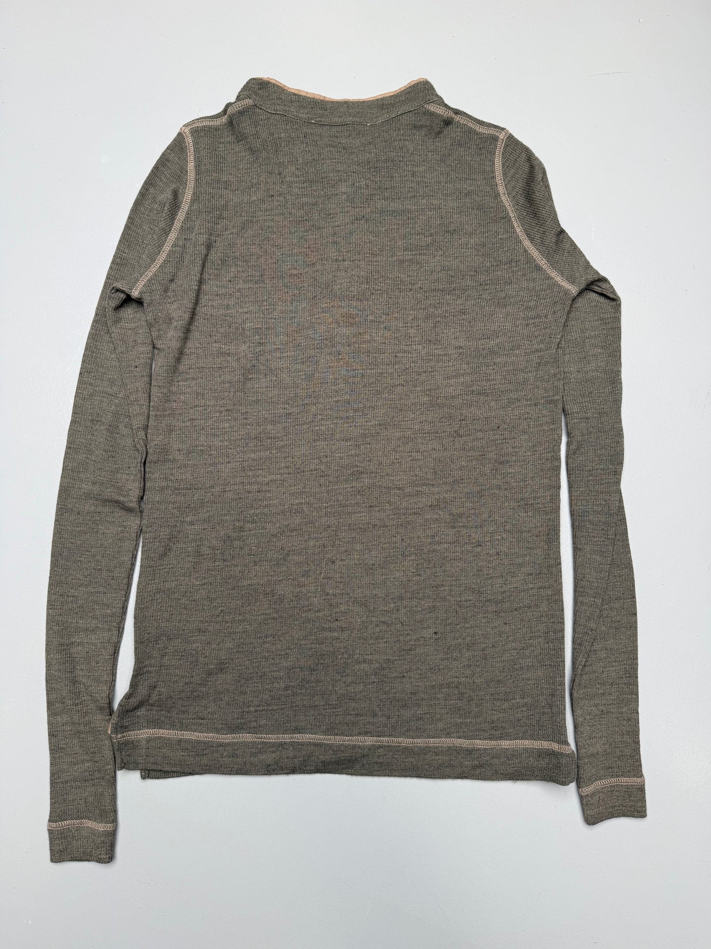 if only was true.... ribbed cotton and silk long-sleeve t-shirt - men's size 48