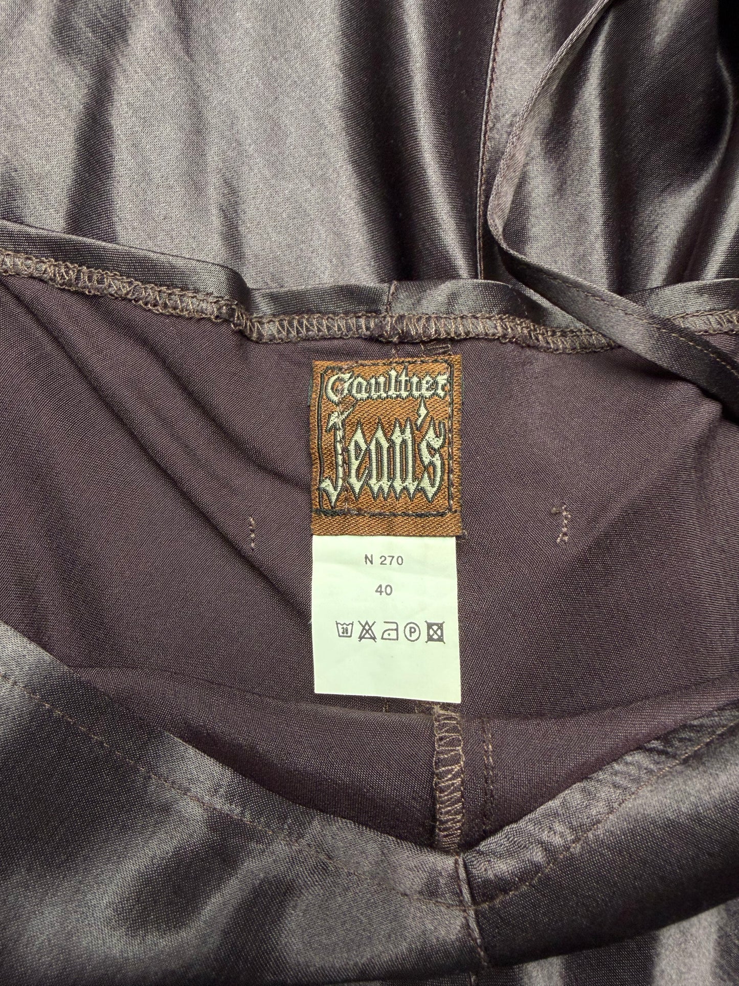 1990's Gaultier Jean's satin maxi dress - size 40