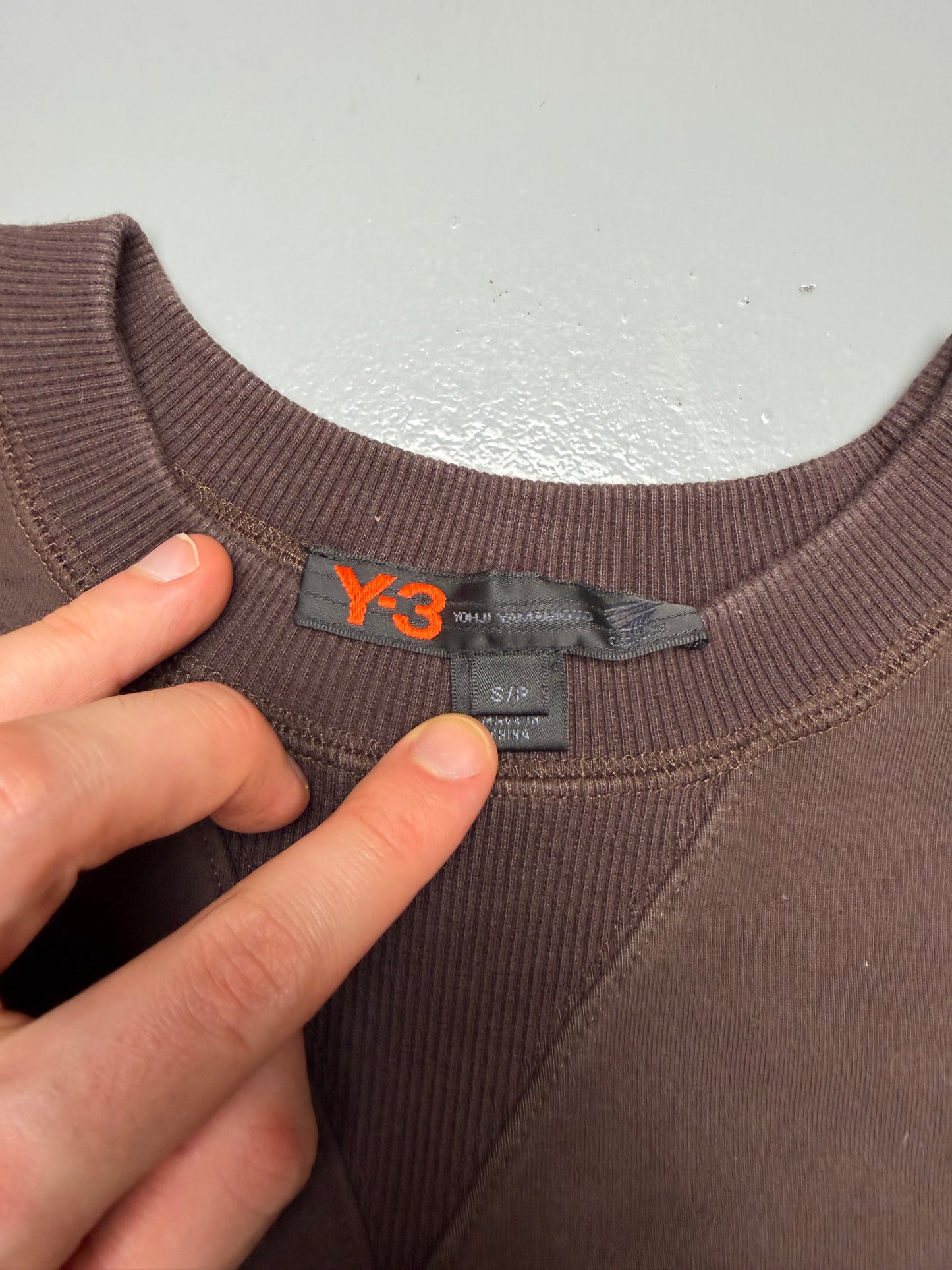 Y-3 A/W 2007 classic lightweight back logo crewneck - men's size S
