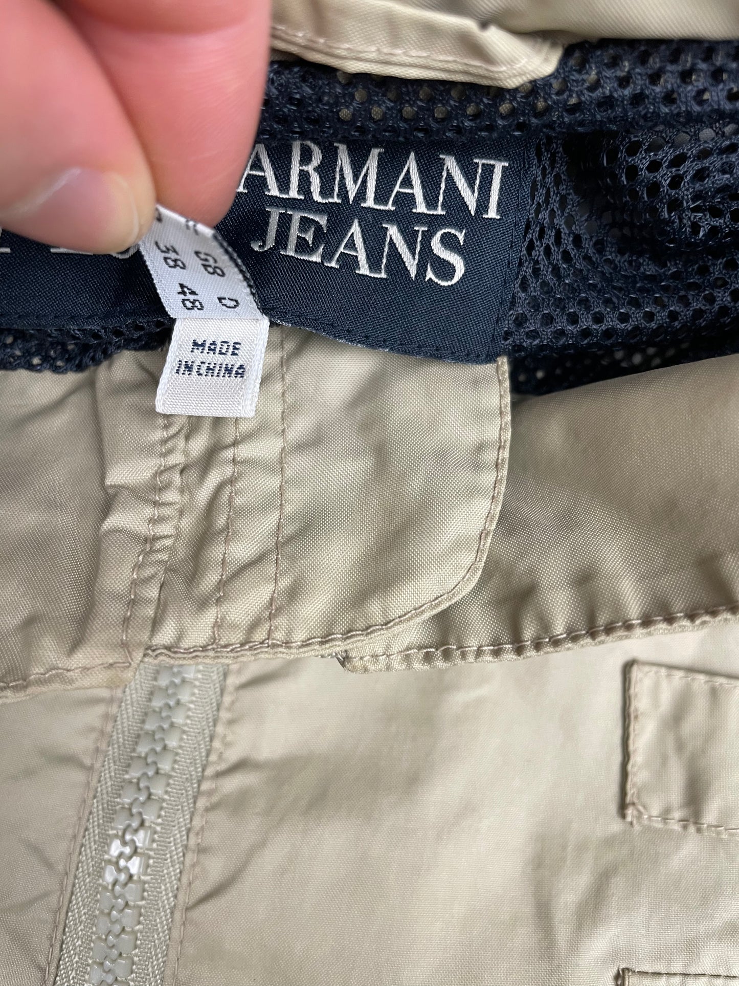 vintage Armani Jeans cropped jacket with packable hood - men's size 48 (M)