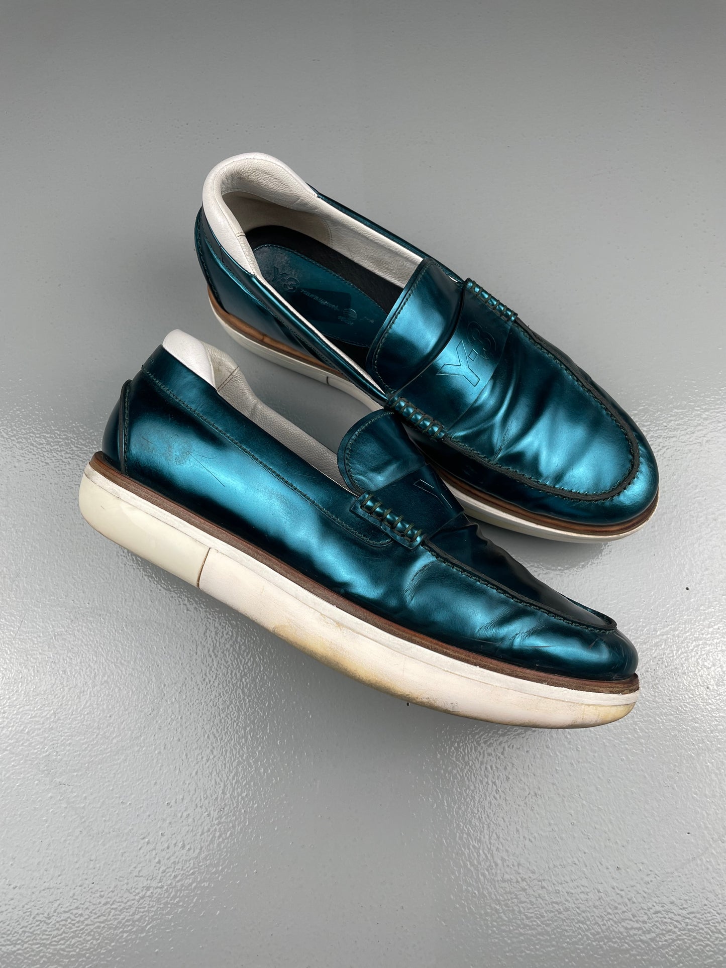 Y-3 sample platform metallic loafers - size 42 2/3