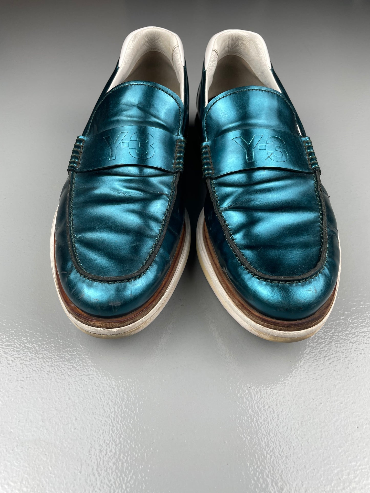 Y-3 sample platform metallic loafers - size 42 2/3
