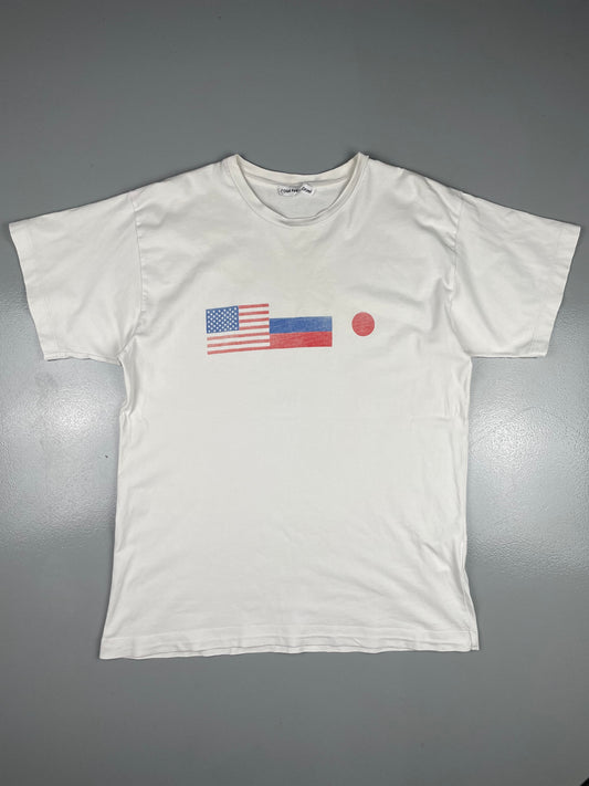 Gosha Rubchinskiy AW18 flags t-shirt (white) - size XL
