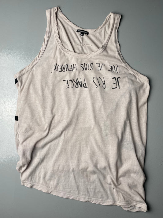Ann Demeulemeester "I laugh Because I'm Happy" tank top with laces - women's size 42