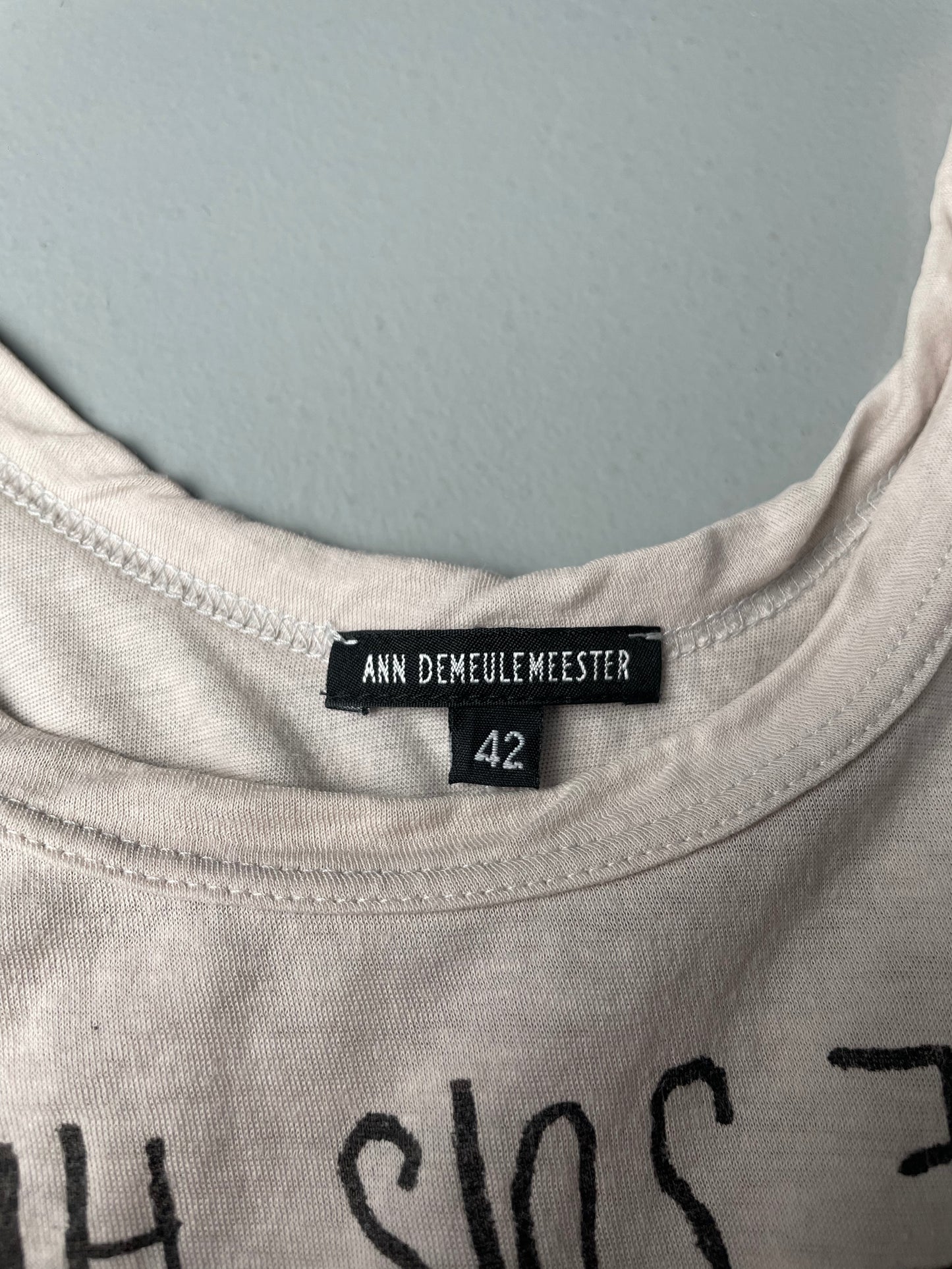 Ann Demeulemeester "I laugh Because I'm Happy" tank top with laces - women's size 42