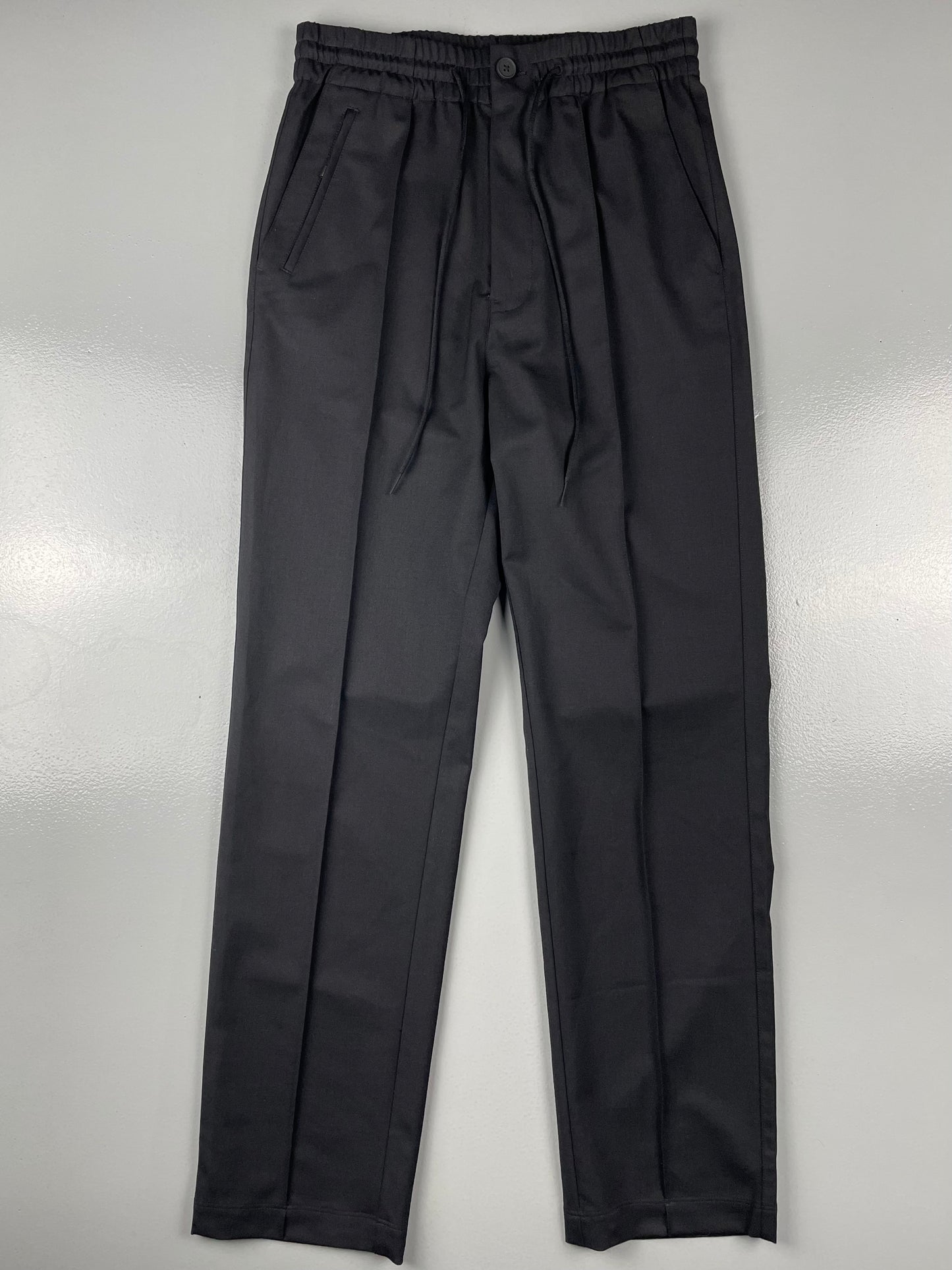 Y-3 S/S 2020 Refined Wool Stretch Slim Pants (Black) - size XS