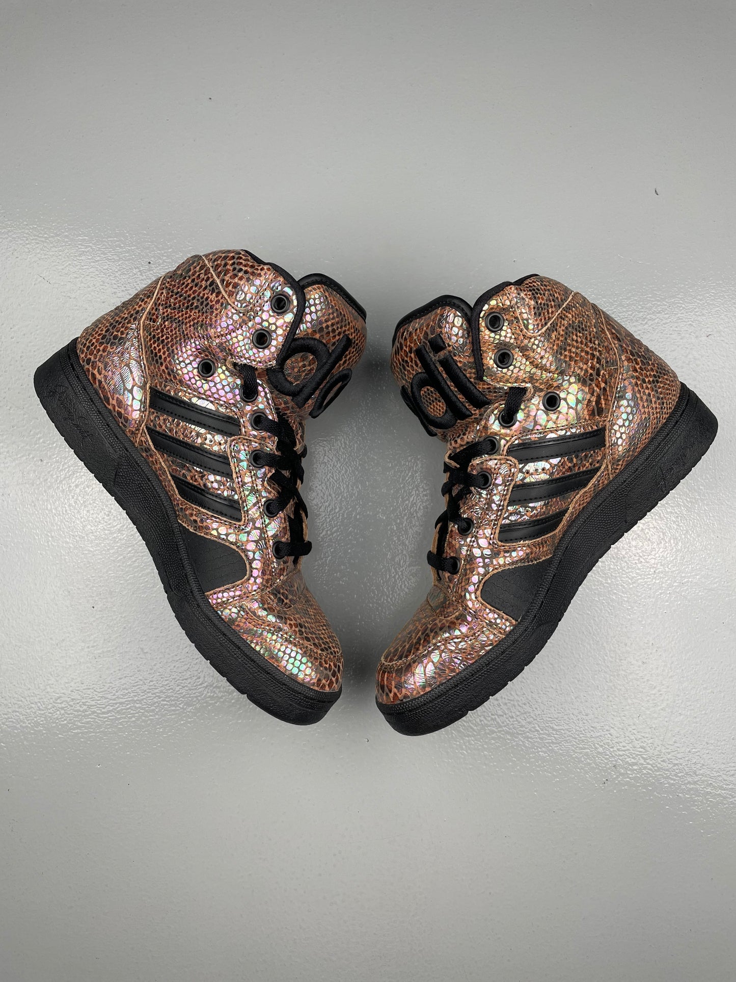 adidas X Jeremy Scott 2013 Instinct Hi Rainbow Snakeskin - size 40 2/3