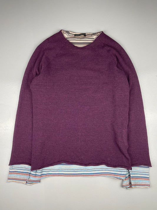 Y's by Yohji Yamamoto - A/W 2000 - double layer wool sweater - women's size 3