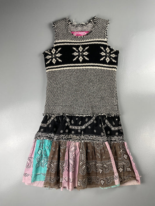 Junya Watanabe MAN Pink A/W 2003 wool tank top with bandana skirt - size S