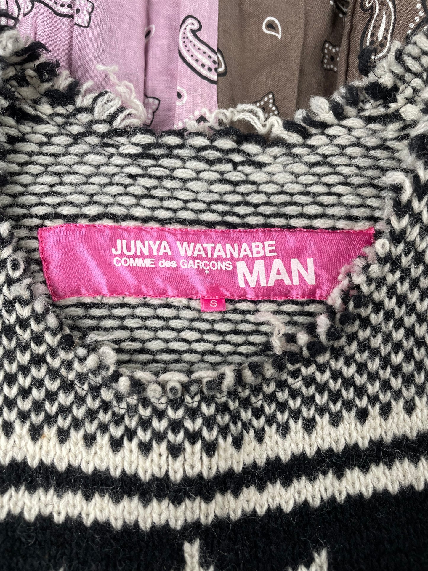 Junya Watanabe MAN Pink A/W 2003 wool tank top with bandana skirt - size S