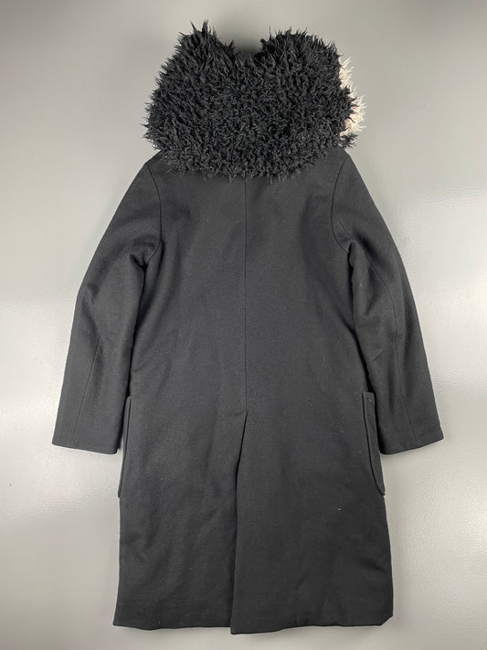 Y-3 A/W 2014 reversible wool coat with removable faux fur collar - women's size M